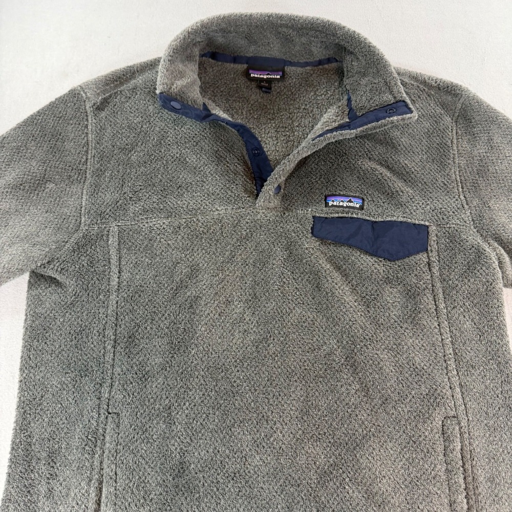 Patagonia Re-Tool Snap-T Fleece Pullover Gray Navy Men's L